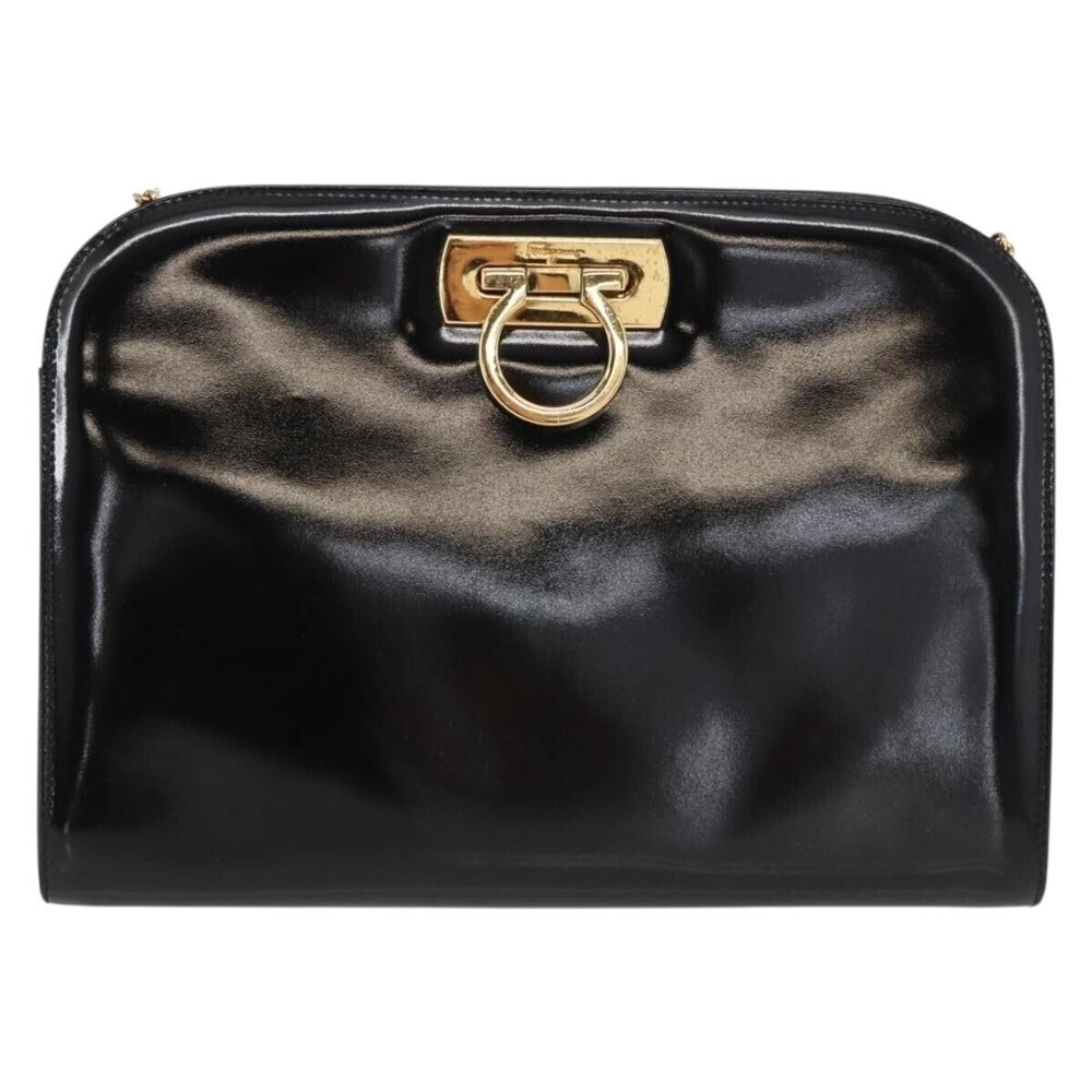 Salvatore Ferragamo Vintage Gancini Chain Patent Leather
